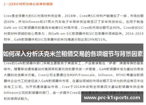 如何深入分析沃克米兰租借交易的各项细节与背景因素