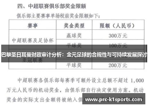 巴黎圣日耳曼财政审计分析：金元足球的合规性与可持续发展探讨